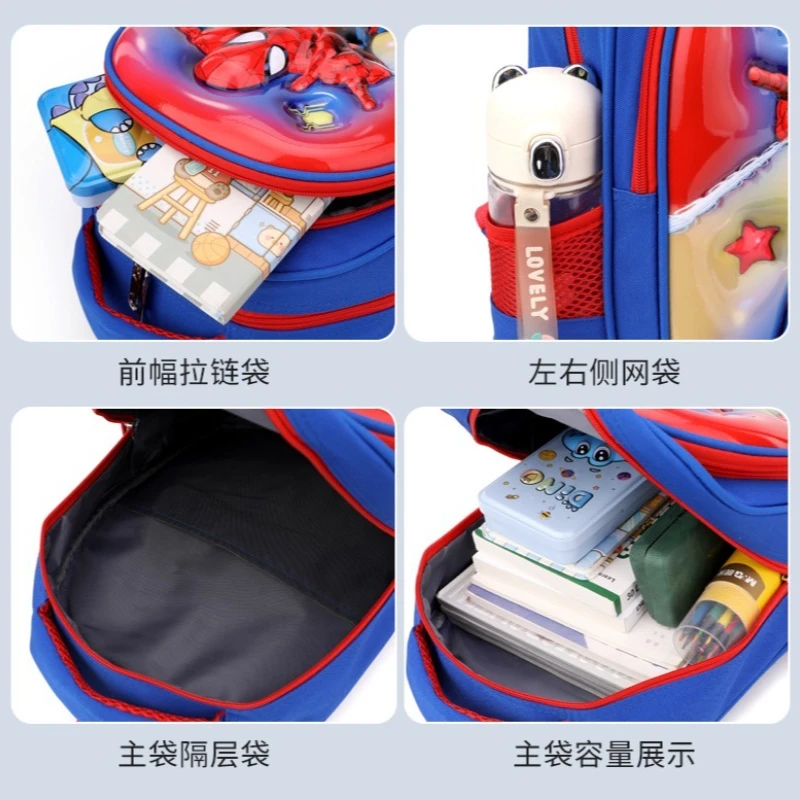 Marvel Nieuwe Cartoon Spider-Man Basisschool Rugzak Anime Cartoon 3D Hard Shell Rugzak voor kinderen van de 1e-2e leerjaar