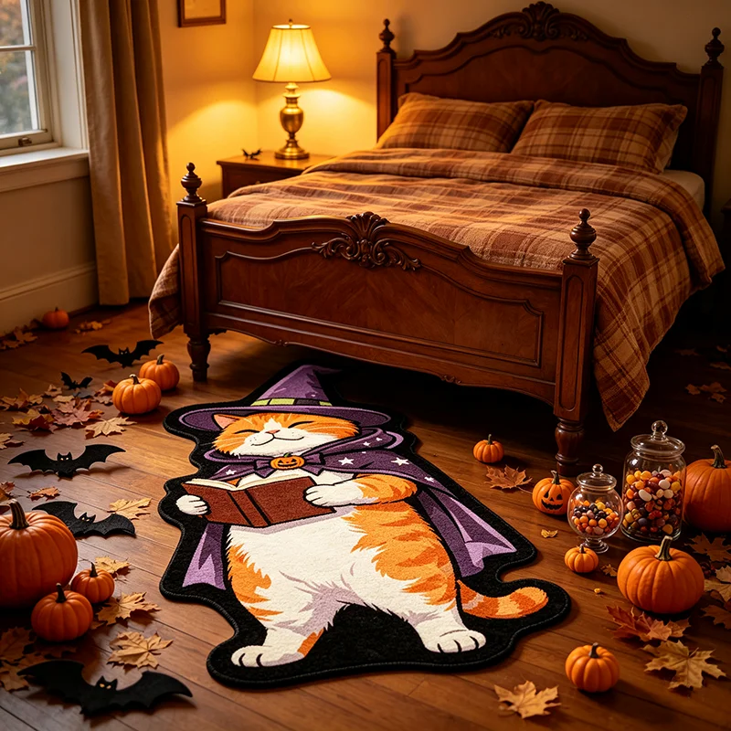 Halloween Cat Shaped Rug, Faux - Home Bathroom Door Design review and price