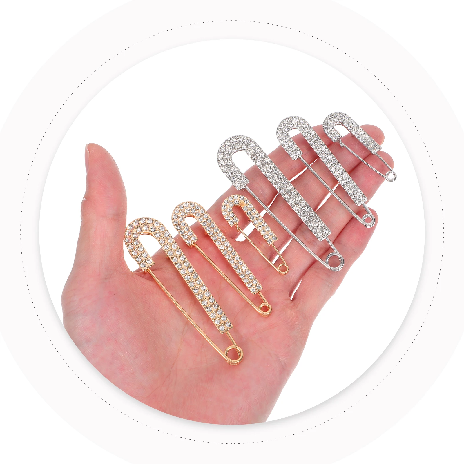 

12pcs Rhinestone Safety Pins Crystal Decorative Brooch Pin Clips For Women Girls Sweaters Dresses Shirts Scarves Hats