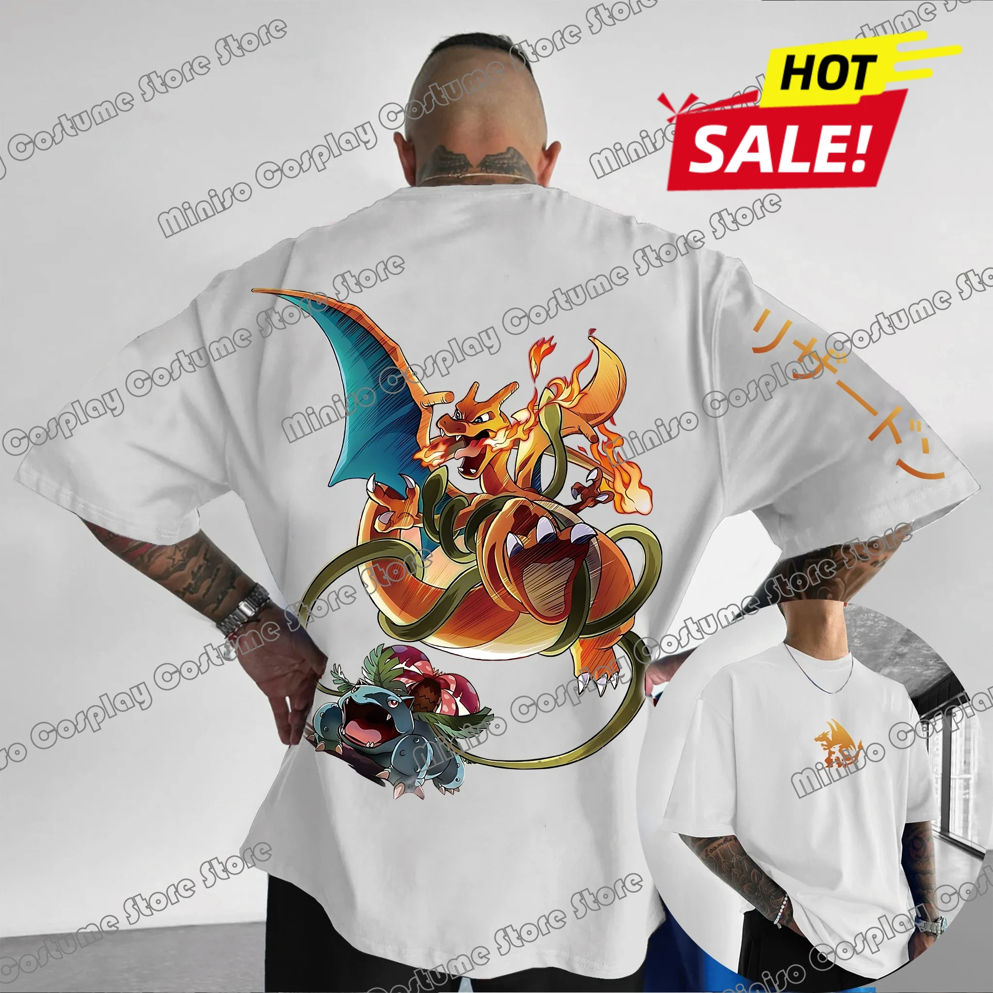 

Treasure To Dream Printed Dragon Fall Shoulder Men and Women with Hot Wind Personality Render Unlined Upper Garment Jacket