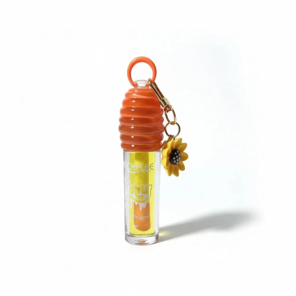 Levendige schattige bij zonnebloem mini lipgloss |   Draagbare hydraterende langdurige lipolie voor meisjes |   Natuurlijke getinte en glanzende lipmake-up