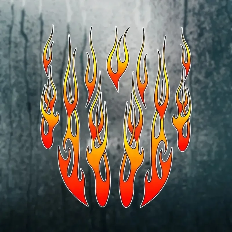 1PC Cool Flame Decal - Unique Burning-Style Design for Belongings Personalization - Waterproof Durable Vinyl Accessory