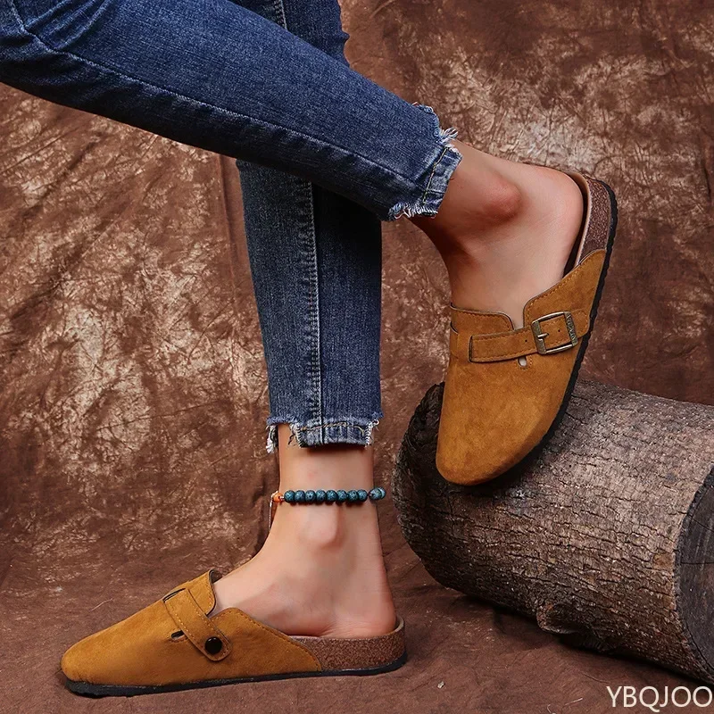 

Classic Couple Slippers Woman Man Cork Birken Sandals Luxury Brand Design Buckle Strap Flat Footbed Loafer Mules