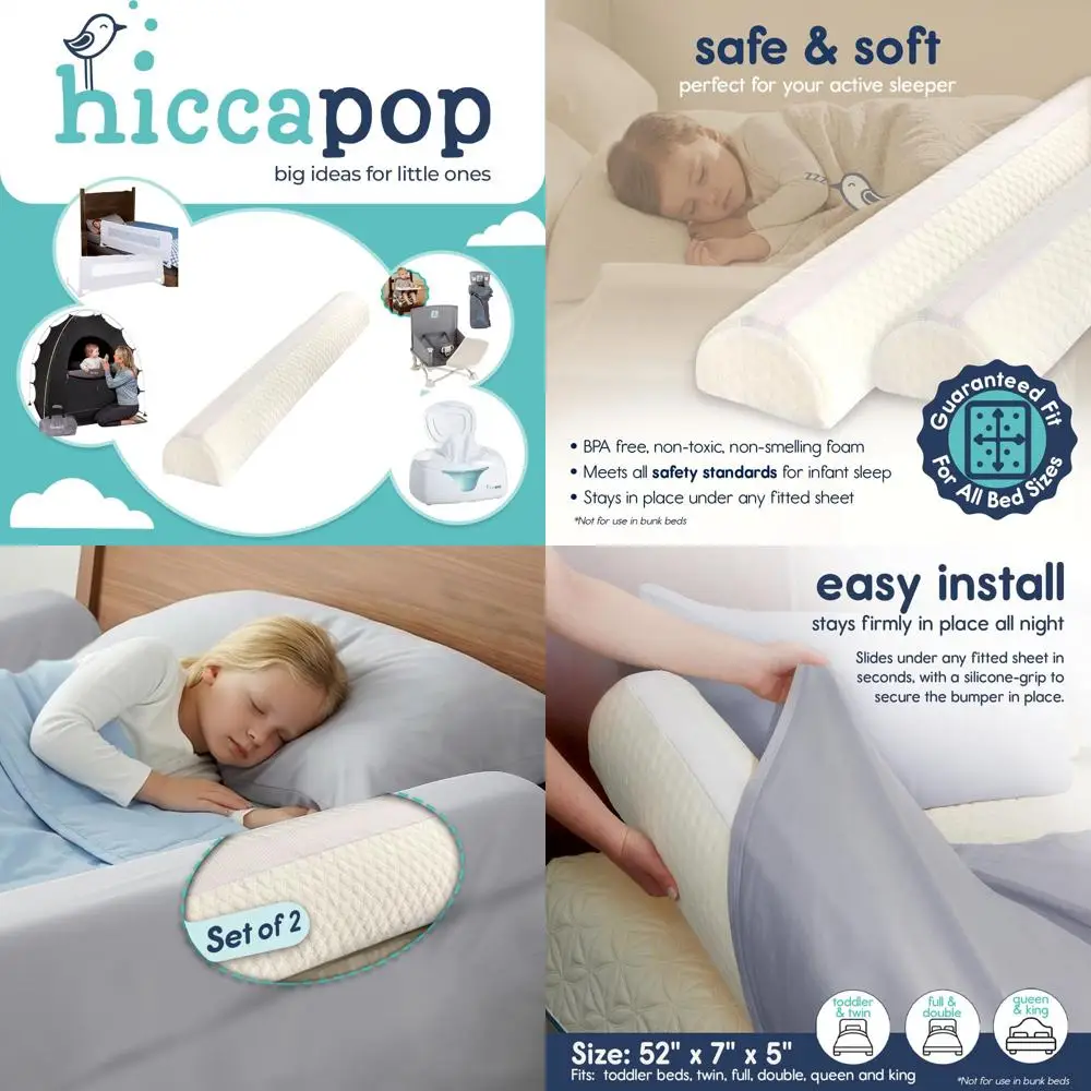 

2-Pack Waterproof Toddler Bed Rails for Twin, Queen, King Beds with Protective Cover