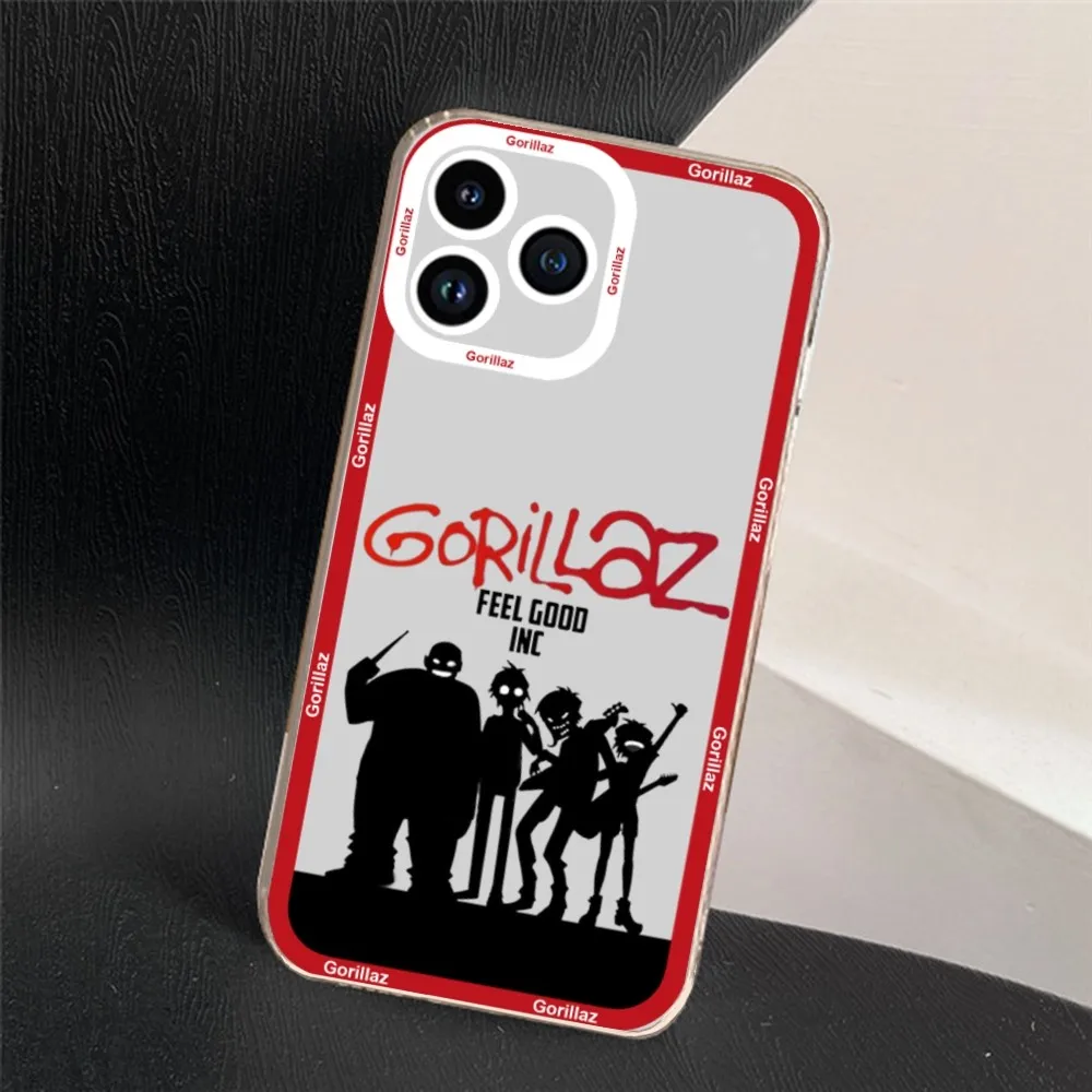 Gorillaz Hip Hop Retro Phone Case For Samsung S20 S21 S22 S23 ULTRA PLUS LITE Transparent Shell