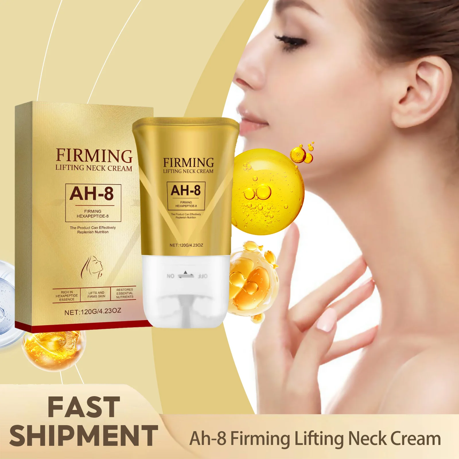 Ah-8 Firming Lifting Neck Cream Improve Neck Sagging Reduce Fine Lines Deep Moisturizing Nourish Neck Skin Non‑Greasy Neck Care