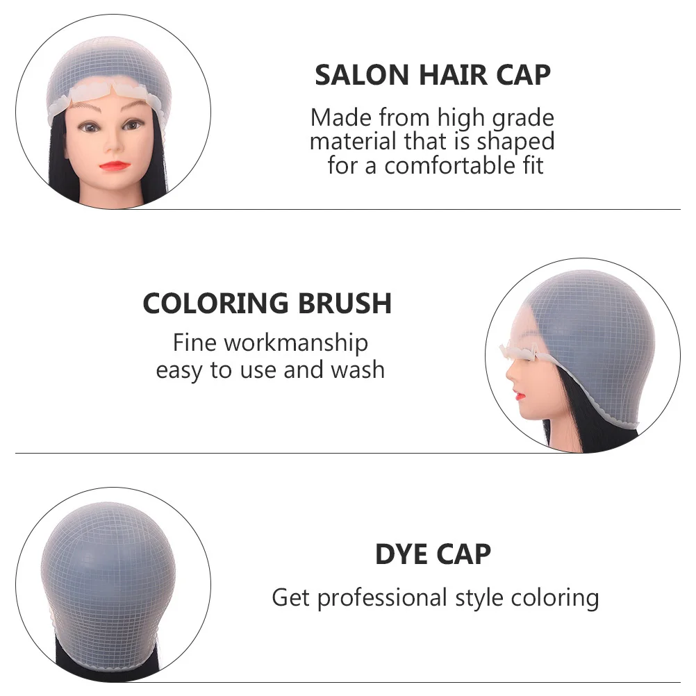 

2Set Durable Silicone Hair Dyeing Caps Easy to Wash Coloring Hats for Natural Look Dye Cap Coloring Hair Cap