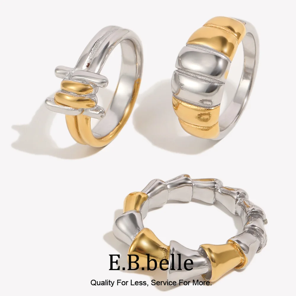 E.B.belle Brotförmiger Zweifarbiger Ring Dreieckiger Pyramidenring Langanhaltende Farbe Wasserfest Langlebig Glatter Rand Für Produkte