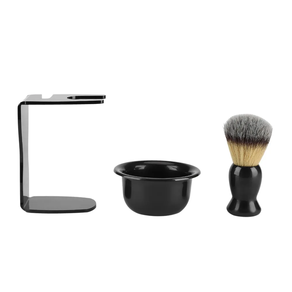 3Pcs Comfortable Practical Shaving Brush Set Soft Durable Shaving Tool Portable Professional Foaming Brush Men Shaving