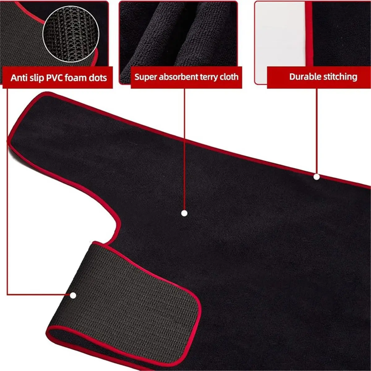 giftnew Exercise Bike Sweat Towel Mat Absorbent Bike Sweat Guard, Anti Slip & Machine Washable Mat for Bike