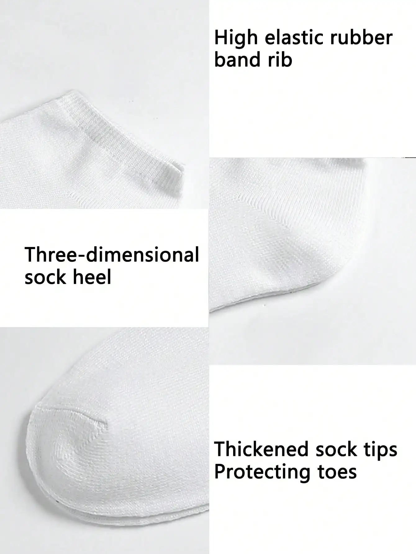 5/10 Pairs Women White & Gray Solid Color Low Cut Socks Breathable Casual Basic Ankle Socks