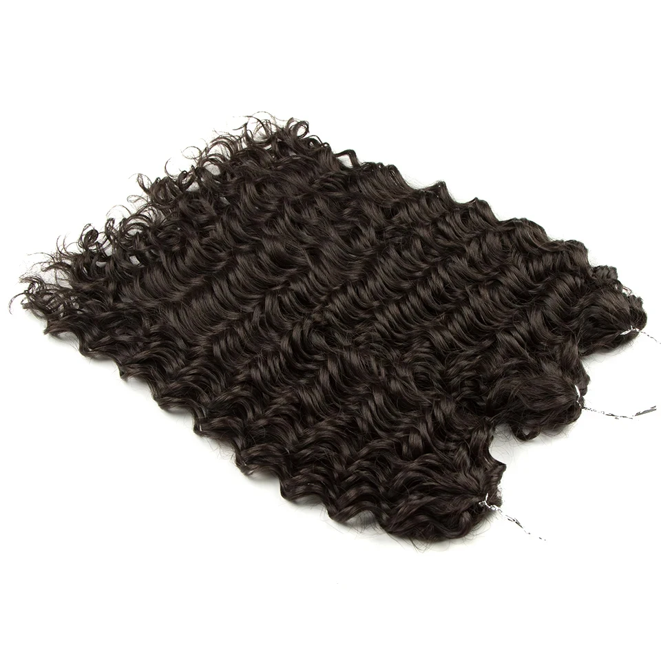 Edles Tiefwelliges Twist-Häkelhaar Synthetisches Afro-Lockenhaar Häkelzöpfe Hochtemperaturfaser Flechthaarverlängerungen – Detail 4