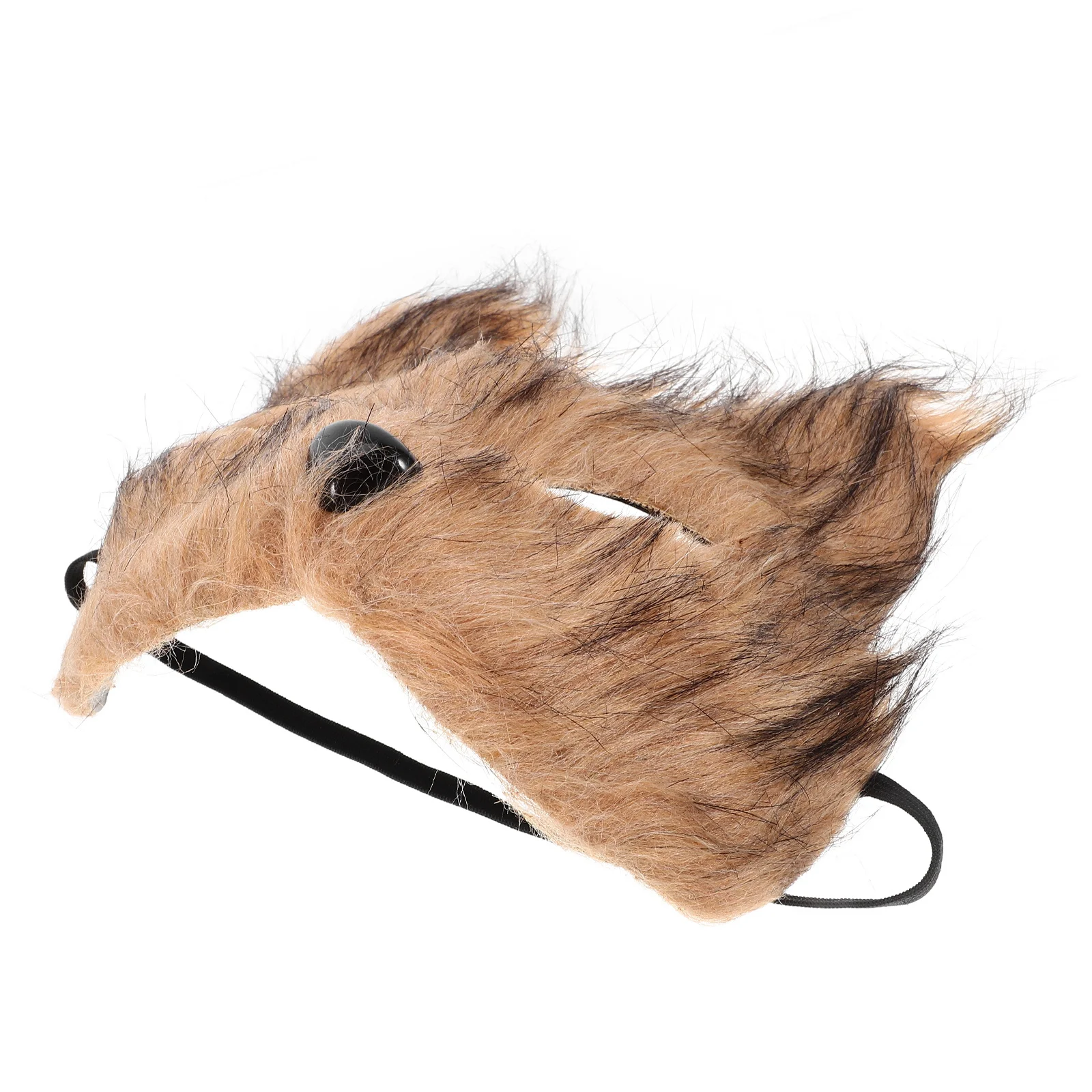 

Artificial Animal Mask Decorative Masks Cat with Furs Eye Meshes and Gem Stickers Fox Cosplay Furry