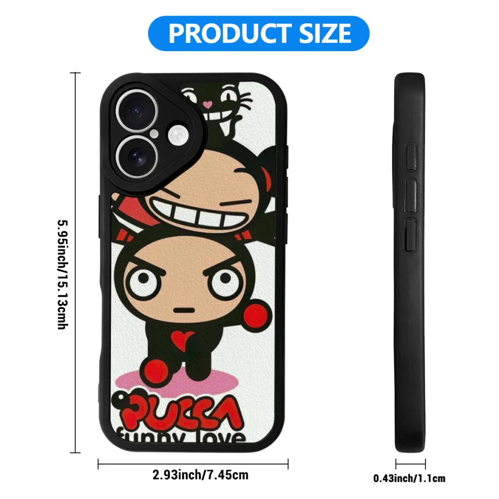 Phone Case For iPhone 16 Pro Max Silicone Skin Case Cartoon P-Pucca Garu