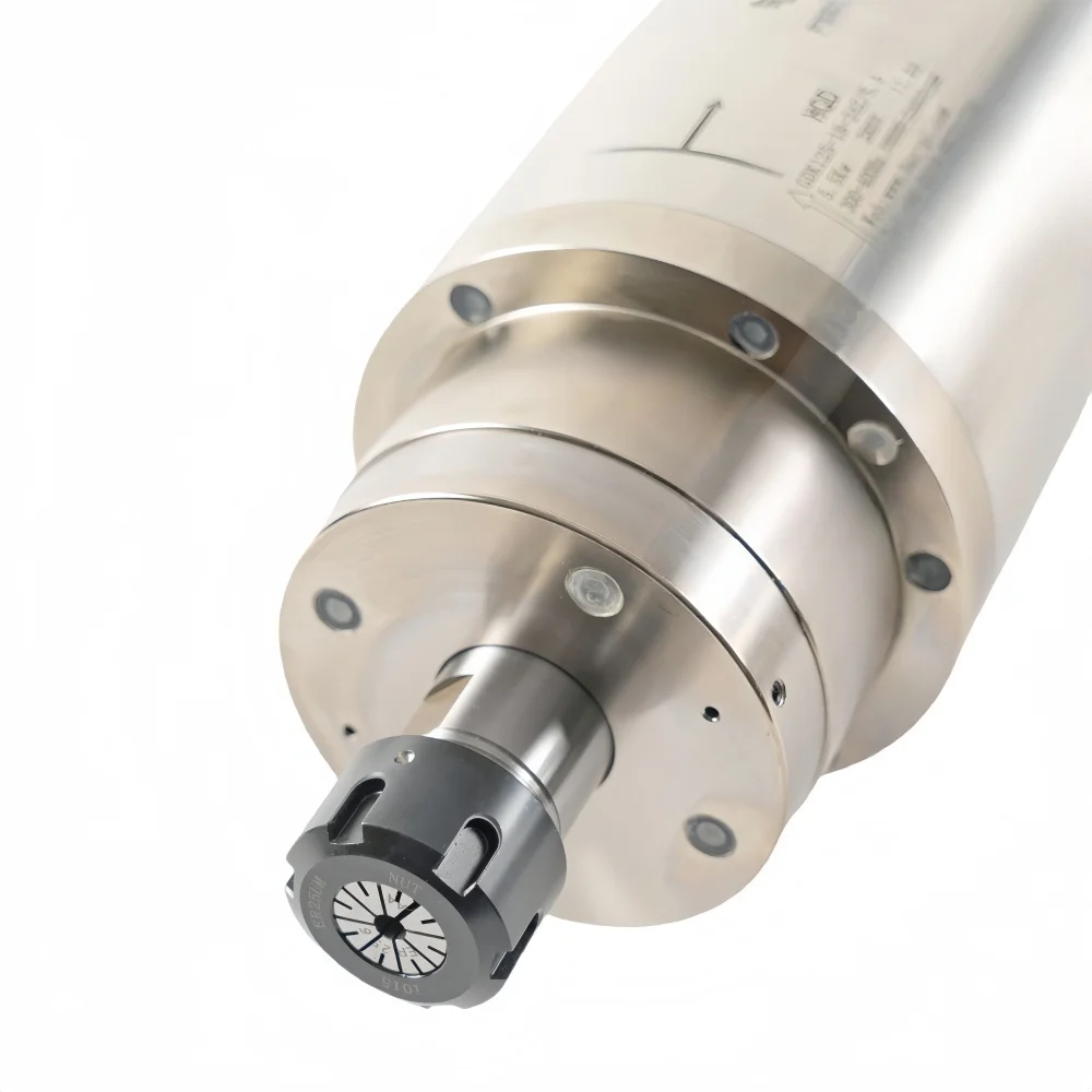 5.5KW High Speed Woodworking & Stone Engraving Water Cooled Spindle Motor Bearing Inverter Drive 220V/380V-GDK125-18-24/5.5