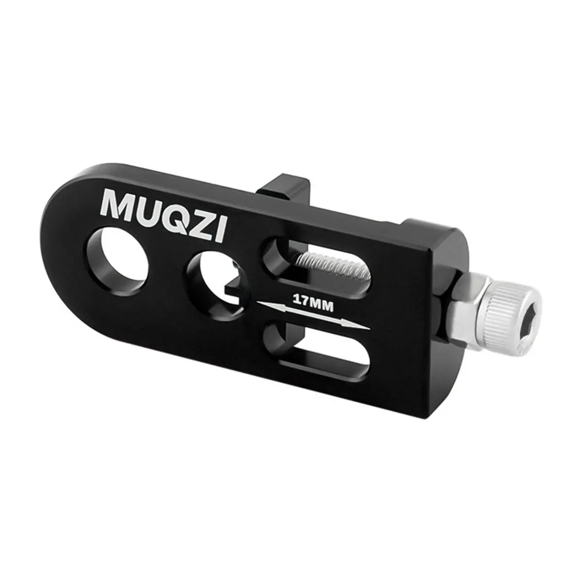 Single Speed Chain Tensioner Adjustable Double Hole Bicycle Chain Adjuster Chain Stabilizer Wear- 10mm Black