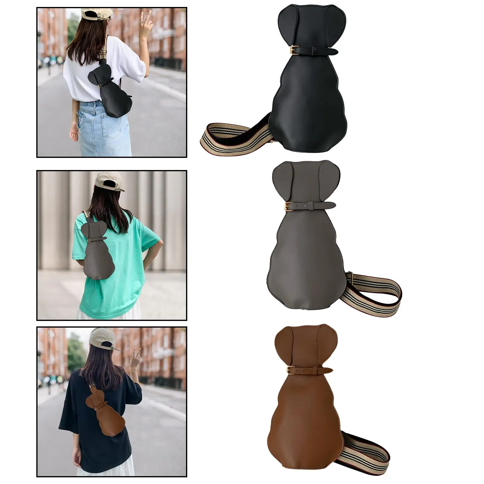 

Women Shoulder Bag Elegant Female Tote Bag Fashion Cartoon Pouch Dog Shaped Bag for Traveling Vacation Walking Work Shopping