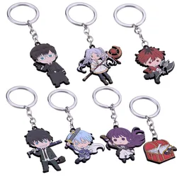 Ao no Blue Exorcist Cartoon Enamel Pendant Keychain Men Women Frieren at the Funeral Metal Key Ring Anime Fans Car Bag Jewelry