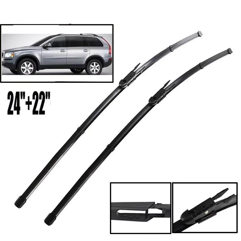 

Wiper Front Wiper Blades Set For Volvo XC90 2004 - 2006 Windshield Windscreen Window Rain Brushes 24"+22"