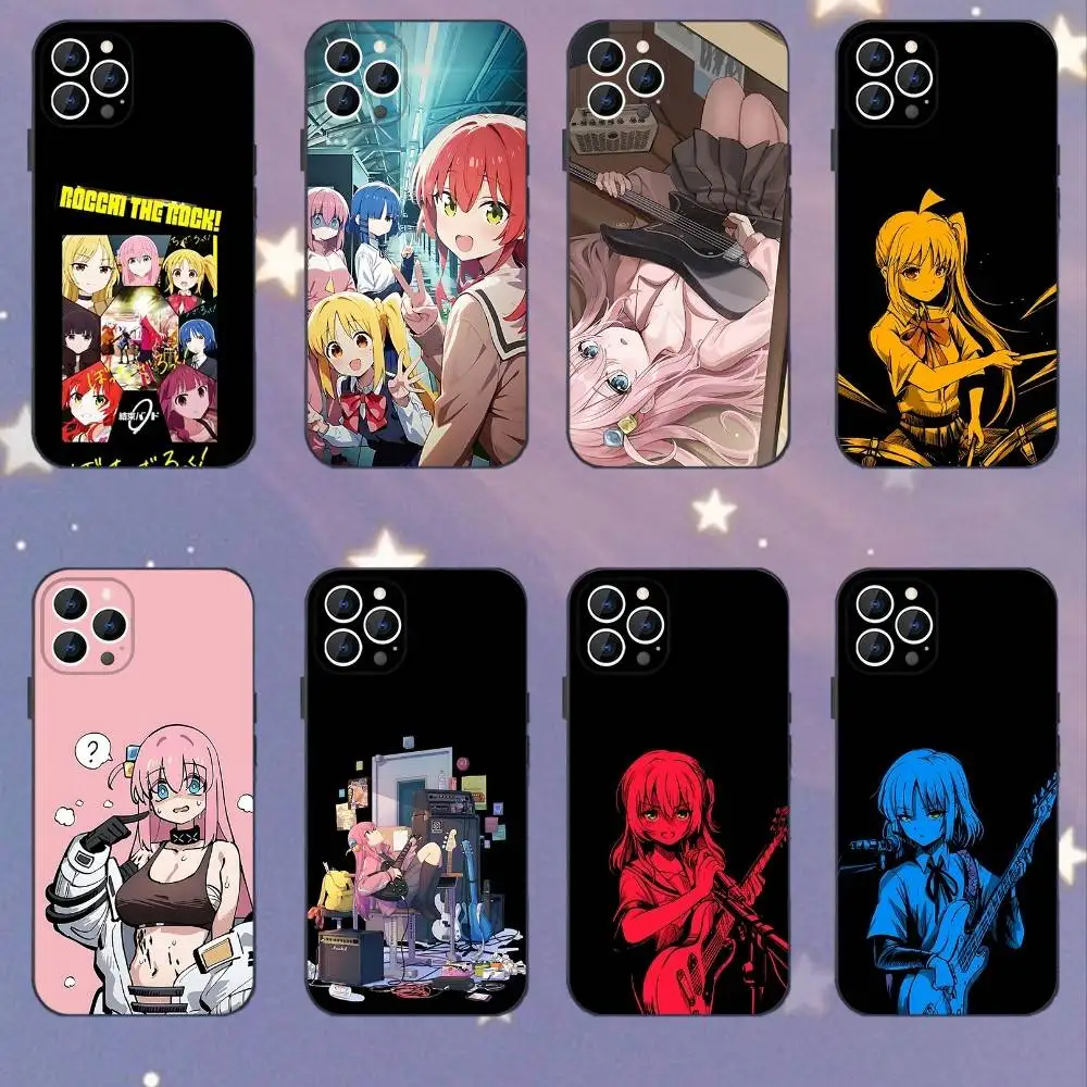 

B-Bocchi the Rock Hitori Phone Case For iPhone 17,16,15,14,13,12,11,Pro,XS,Max,XR,Plus,E,SE4,Mini Black Soft Cover