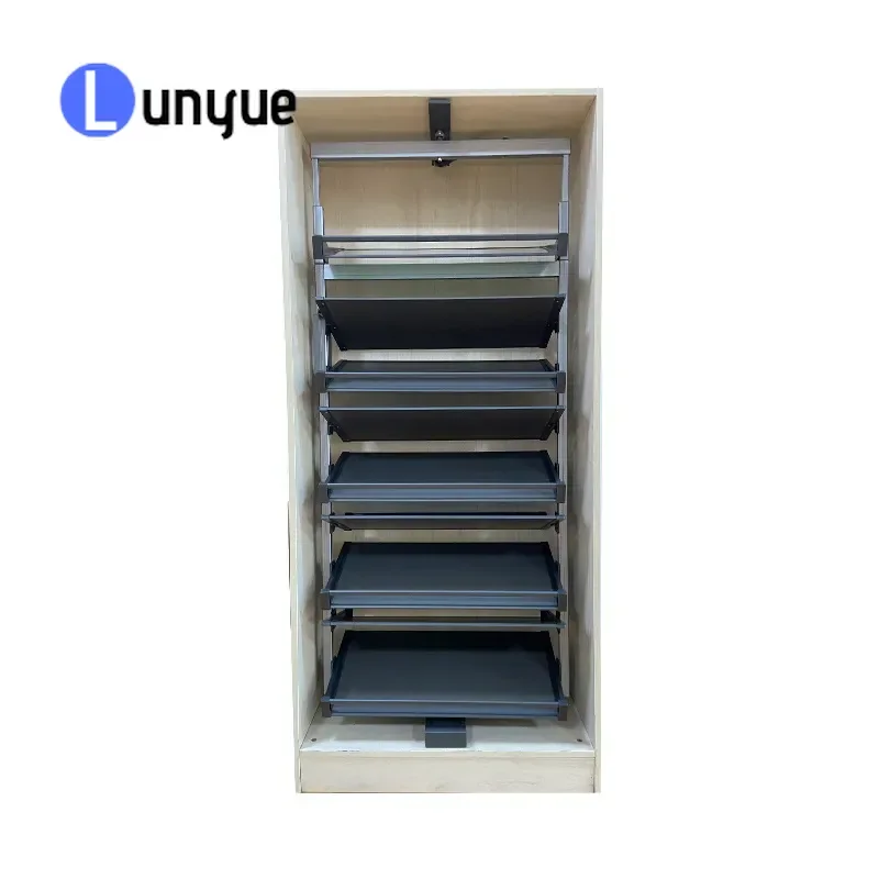 Rotating Shoe Rack Multi Layer Silent Flip Push Pull Shoe Cabinet Household Storage Furniture Customizable Space Saving