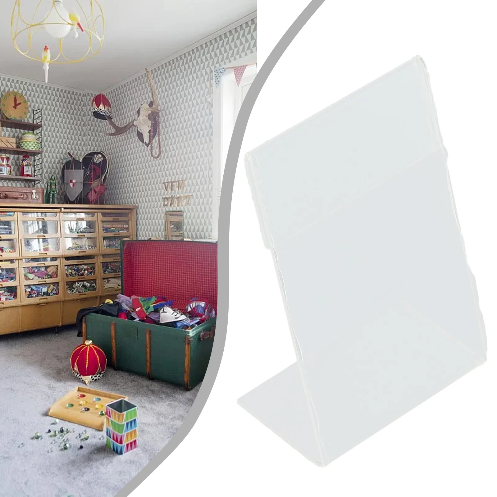 1 Pc Acrylic Display Stand  Card Photos Picture Poster Desk Display Desktop Price Tag Label Racks Home Decorations