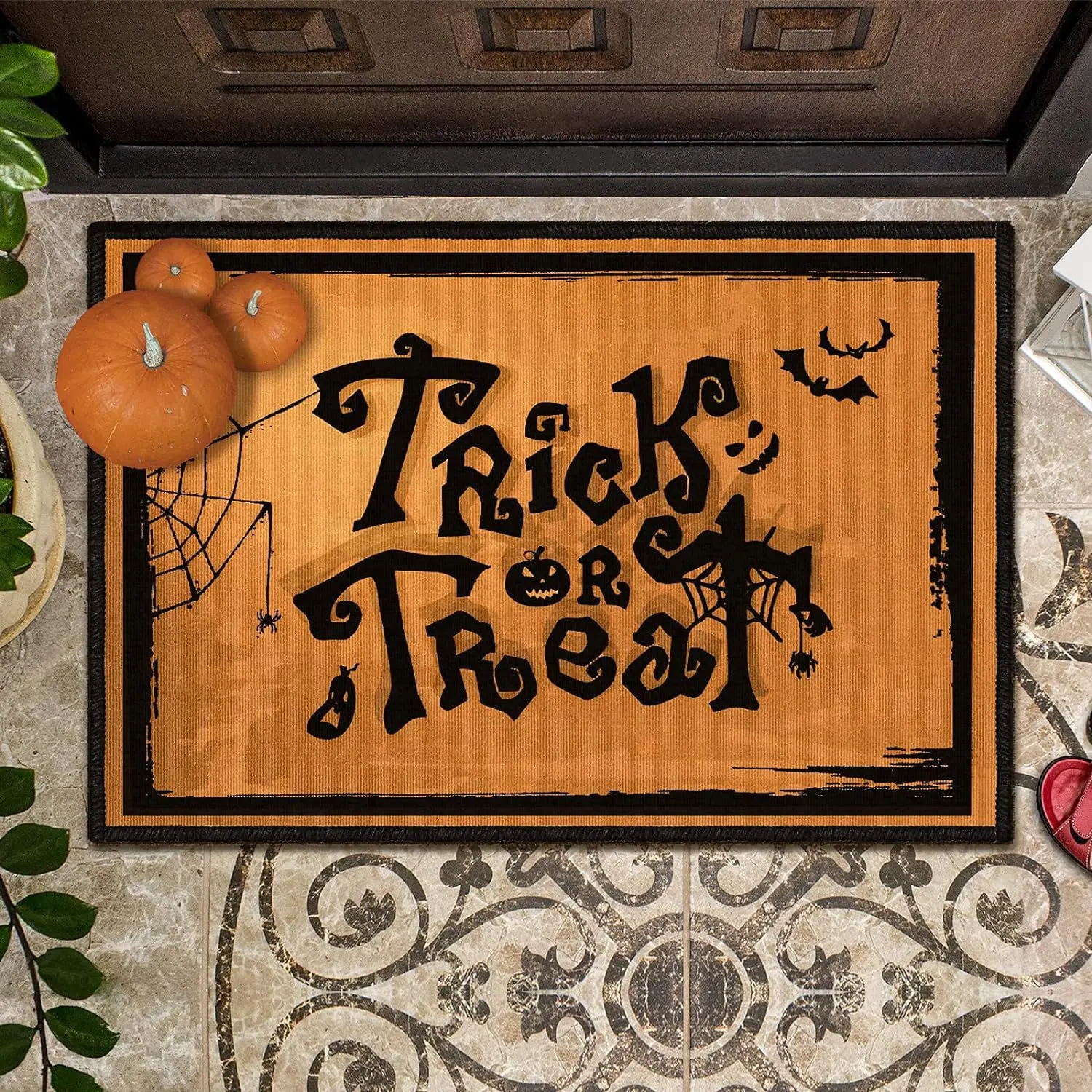 VIKAMA Horror Element Carpet Atmosphere Durable Water-Absorbing Bathroom Mat Entrance Door Hallway Doormat Halloween Home Decor