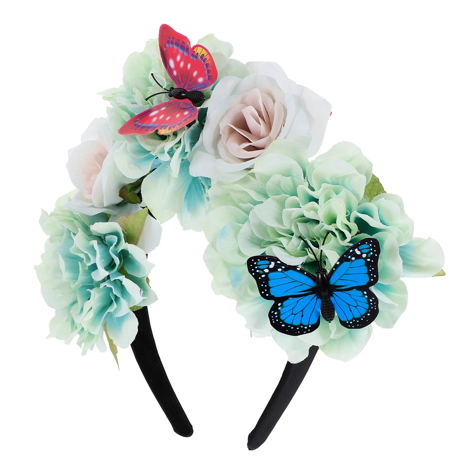 

Butterfly Headband Simulated Flower Decorative Butterfly Rose Headpiece Soft Comfortable Party Hairband for Women Weddings Prom
