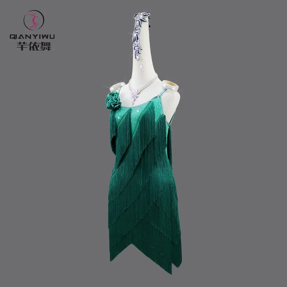 Womens Latin Dance Costumes Stage Practice Outfit Party Dress Sport Skirt Girls Parties Wear Suit Party Ballroom Match Dancewear