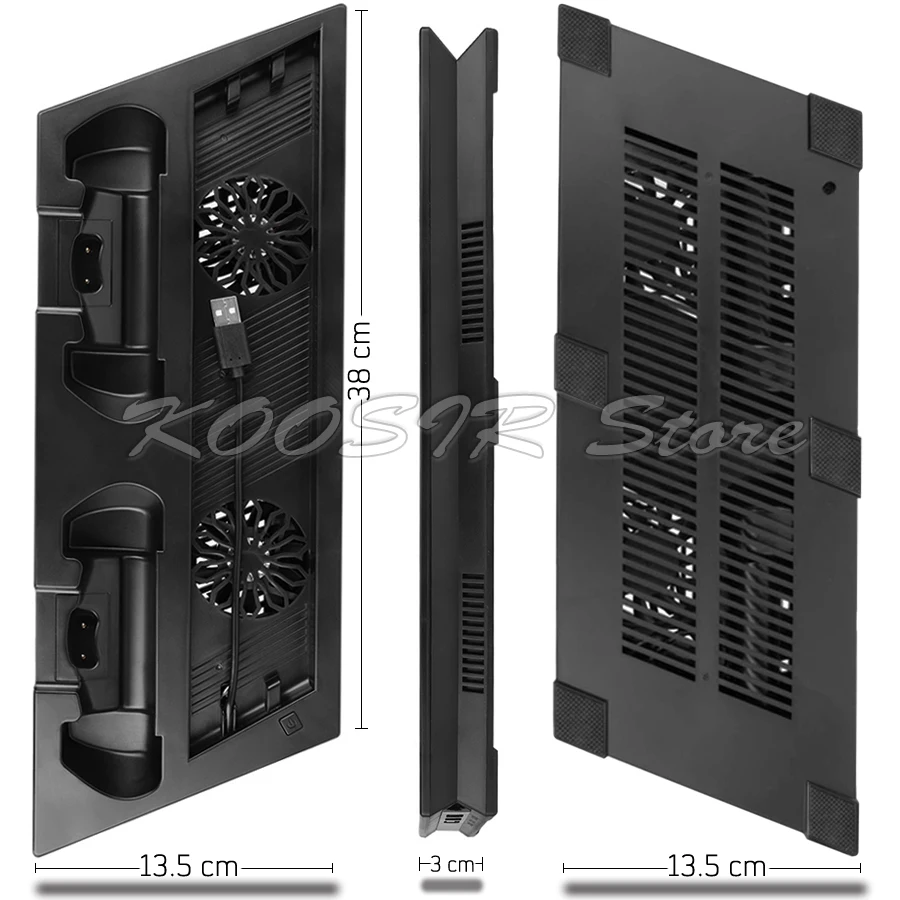 PS4 PRO SLIM Game Console Vertical Cooling Fan Stand 2 Gamepad LED Charging Station 3 HUB For Sony Playstation PS 4 Accessories