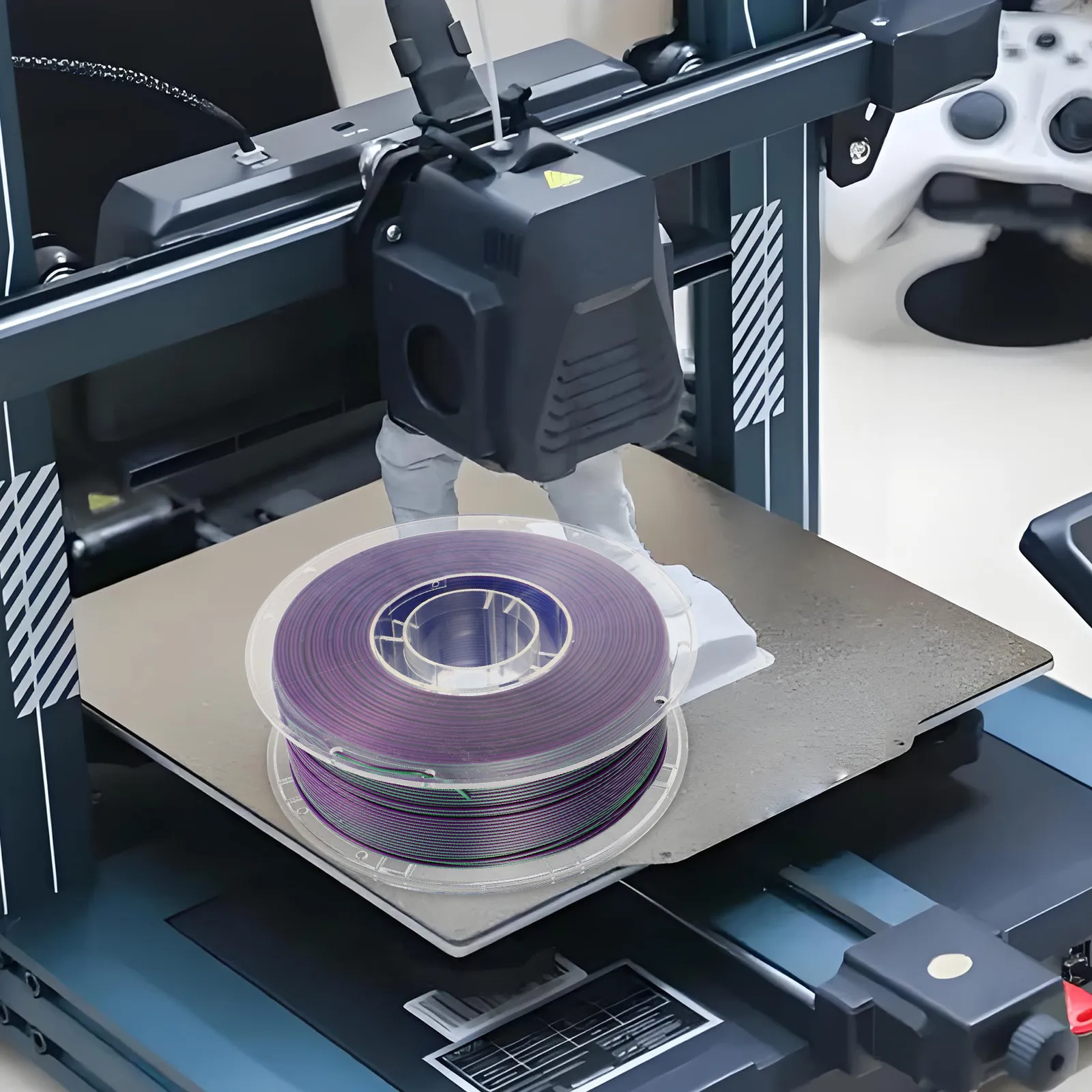 

1 Roll 3D Printer Filament 1.75mm Tri-Color Pla High Precision Smooth Printing Extended Length Compatible with Most 3D Printers