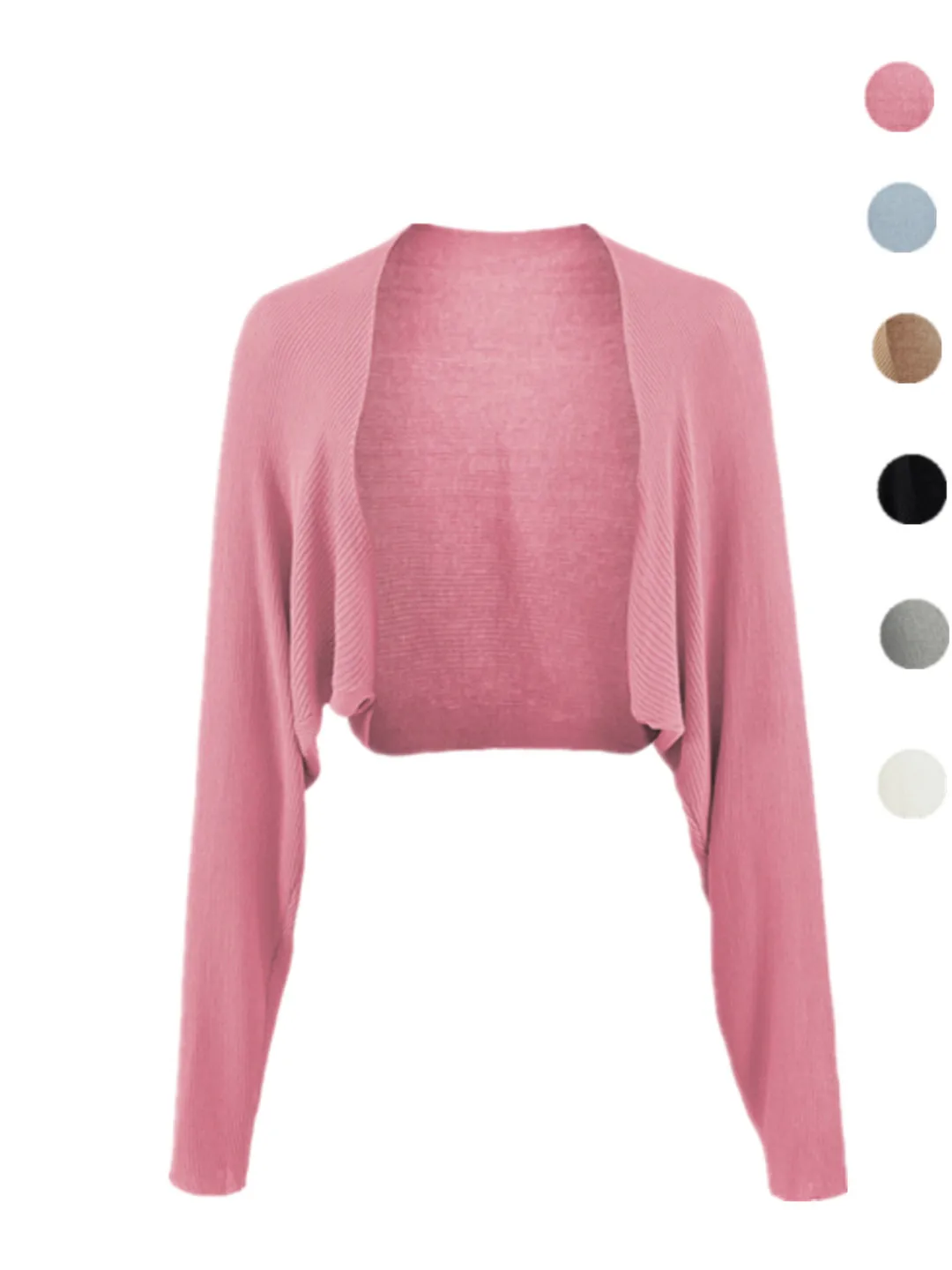 

Laid-back Natural Look Short Knitted Open Cardigan Lightweight Outerwear Loose Fit Pure Desire Shoulder-length Shawl Air Cond...