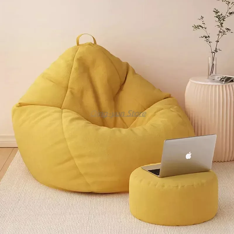 

Lounge Recliner Bean Bag Sofa Lazy Round Dormitorio Comfortable Bean Bag Sofas Yellow Nordic Puf De Asiento Furniture Modern