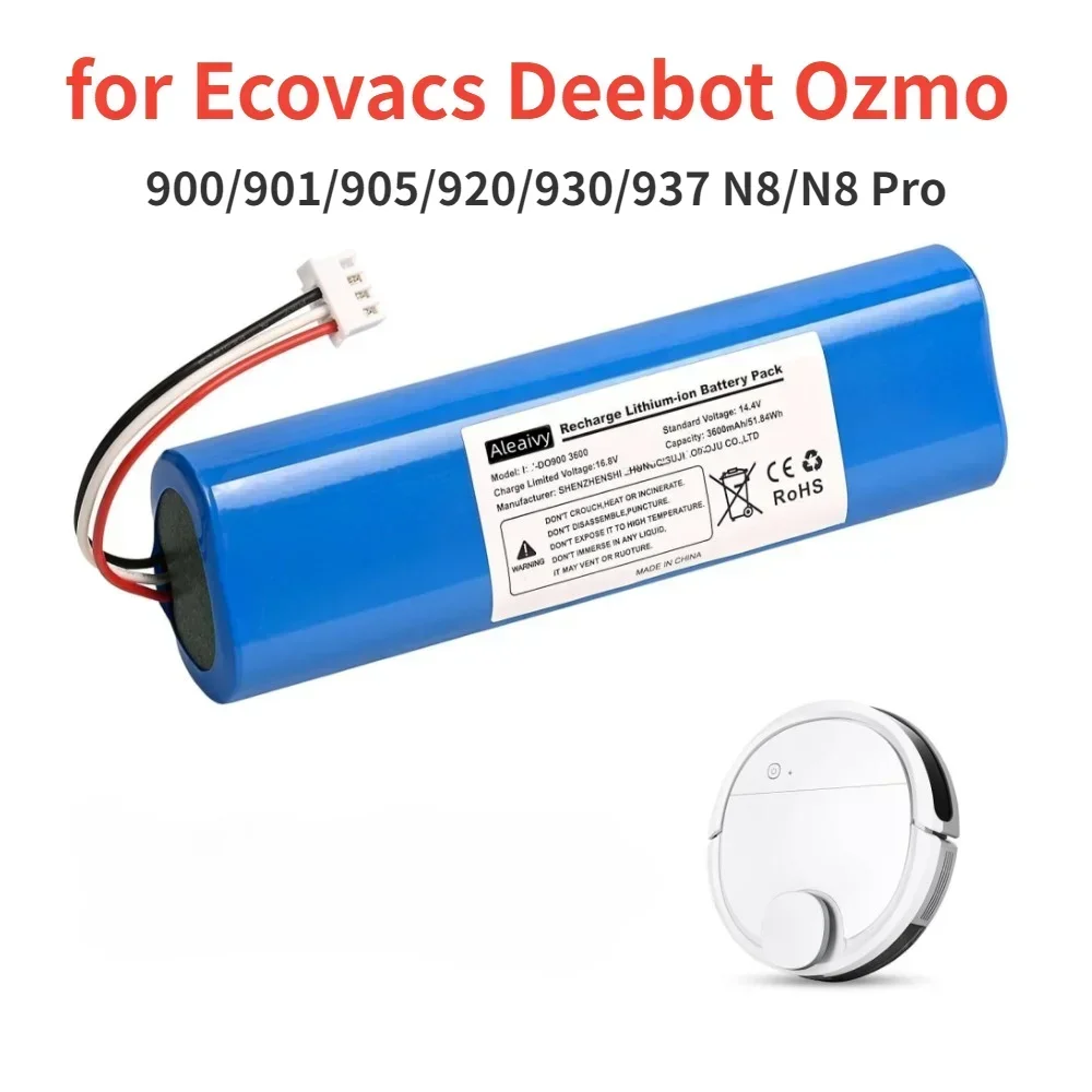 

Replacement Battery 3200mAh for Ecovacs Deebot Ozmo 900,901,905,920,930,937,N8,N8 Pro Li-ION 14.4V Robot Vacuum Cleaner Battery