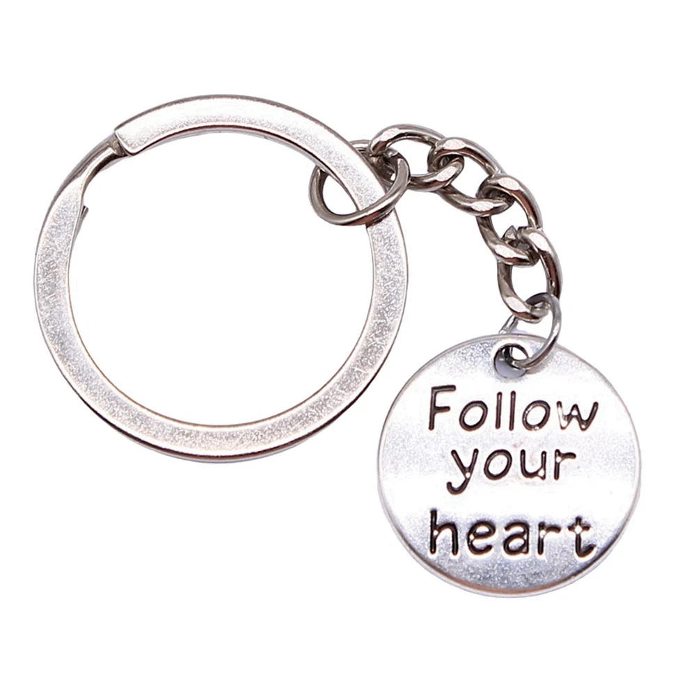 1pcs Follow Your Heart key case accessories for women jewelry tools diy Ring Size 28mm