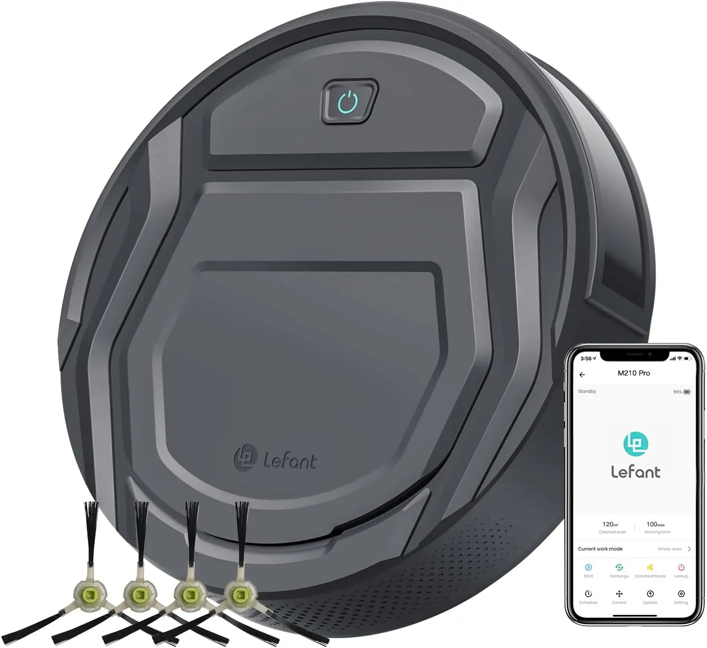 Robot Vacuum Cleaner, 6 Cleaning Modes, Schedule Time, WiFi/APP/Alexa, 2200Pa Suction, 120 Min Runtime