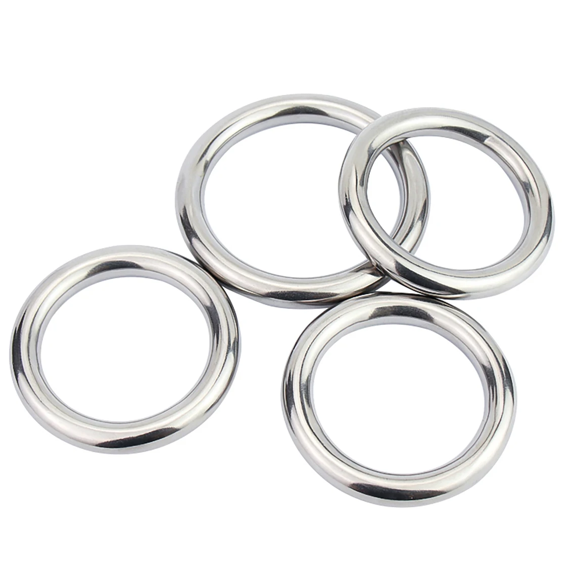 1-50Pcs Seamless O Ring M3 M4 M5 M6~M16 304 Stainless Steel Rings Solid Metal O-Ring for Macrame Boat Hammock Yoga Ringss Hanger