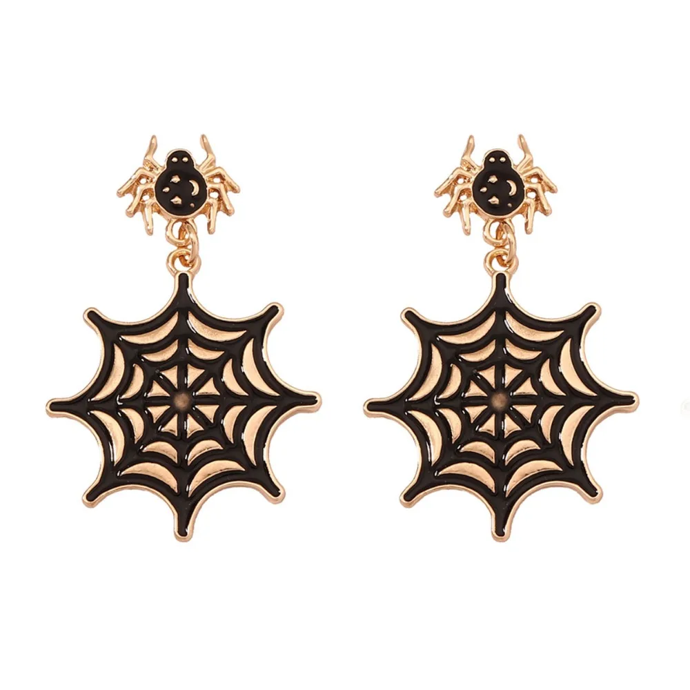 

Punk Personality Cute Pumpkin Ghost Necklace Dripping Oil Tassel Collarbone Chain Literature Trend Vintage Earring Halloween