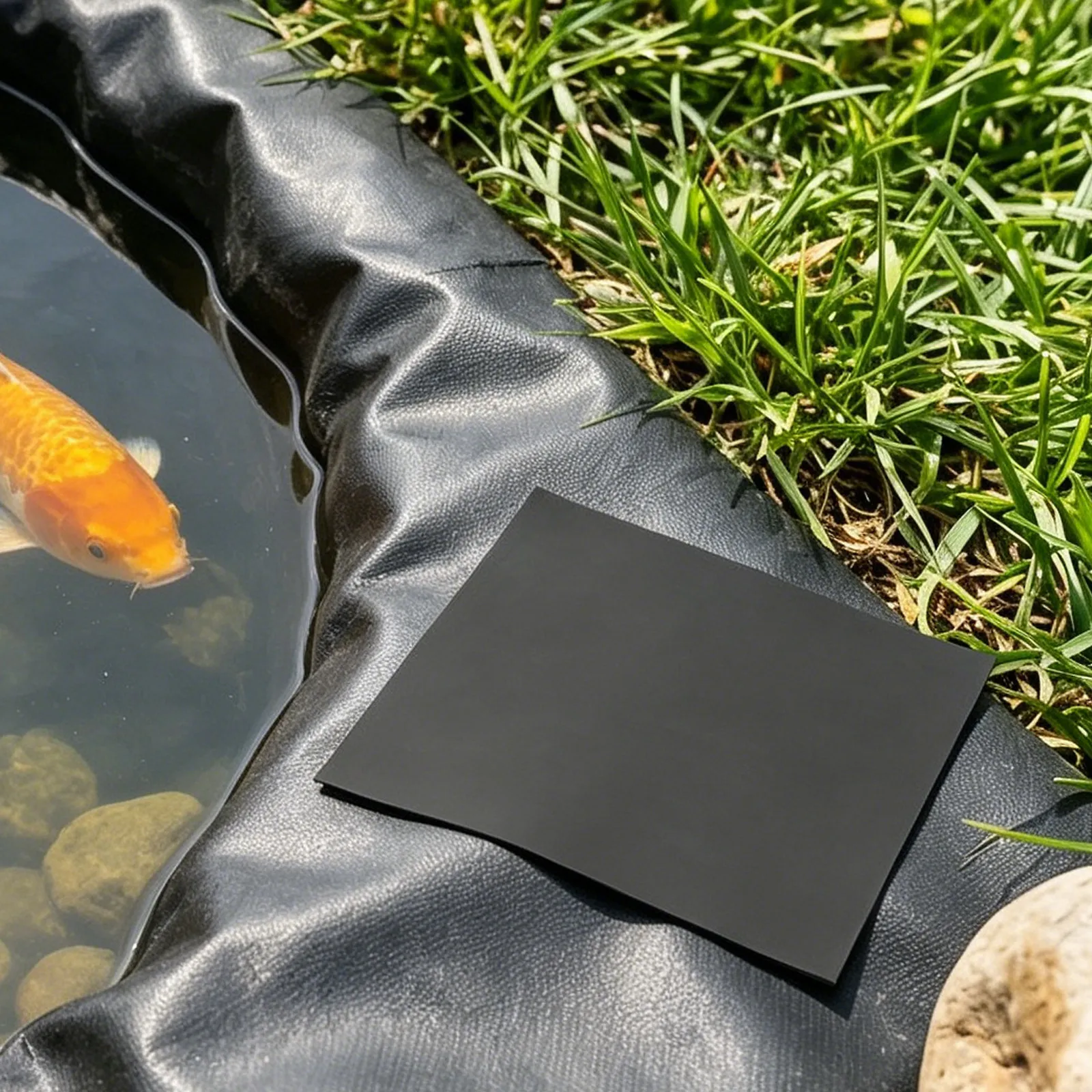 2Pcs Pond Liner Repair Patch Black Self-Adhesive Waterproof Tape Leak Seal for Garden Pond Seam Repair Flexible Liner