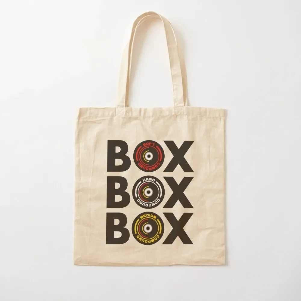 

Box Box Box Infographic F1 Tyre Compound Design Tote Bag Women bags Women's bags Beach bag Tote Bag