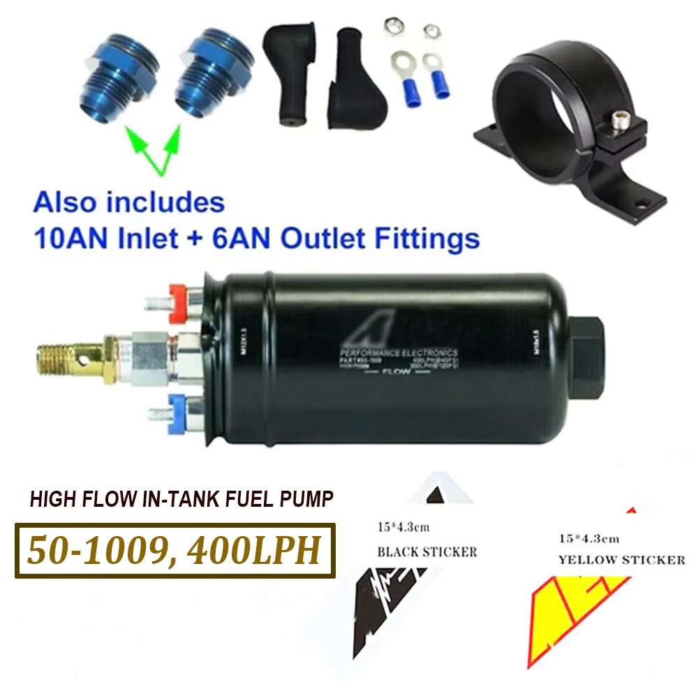 High Quality 50-1009 501009 50 1009 400LPH 150PSI For AEM High Pressure Inline Fuel Pump Kit E85 E90 0580254044 W/ for AEM Decal