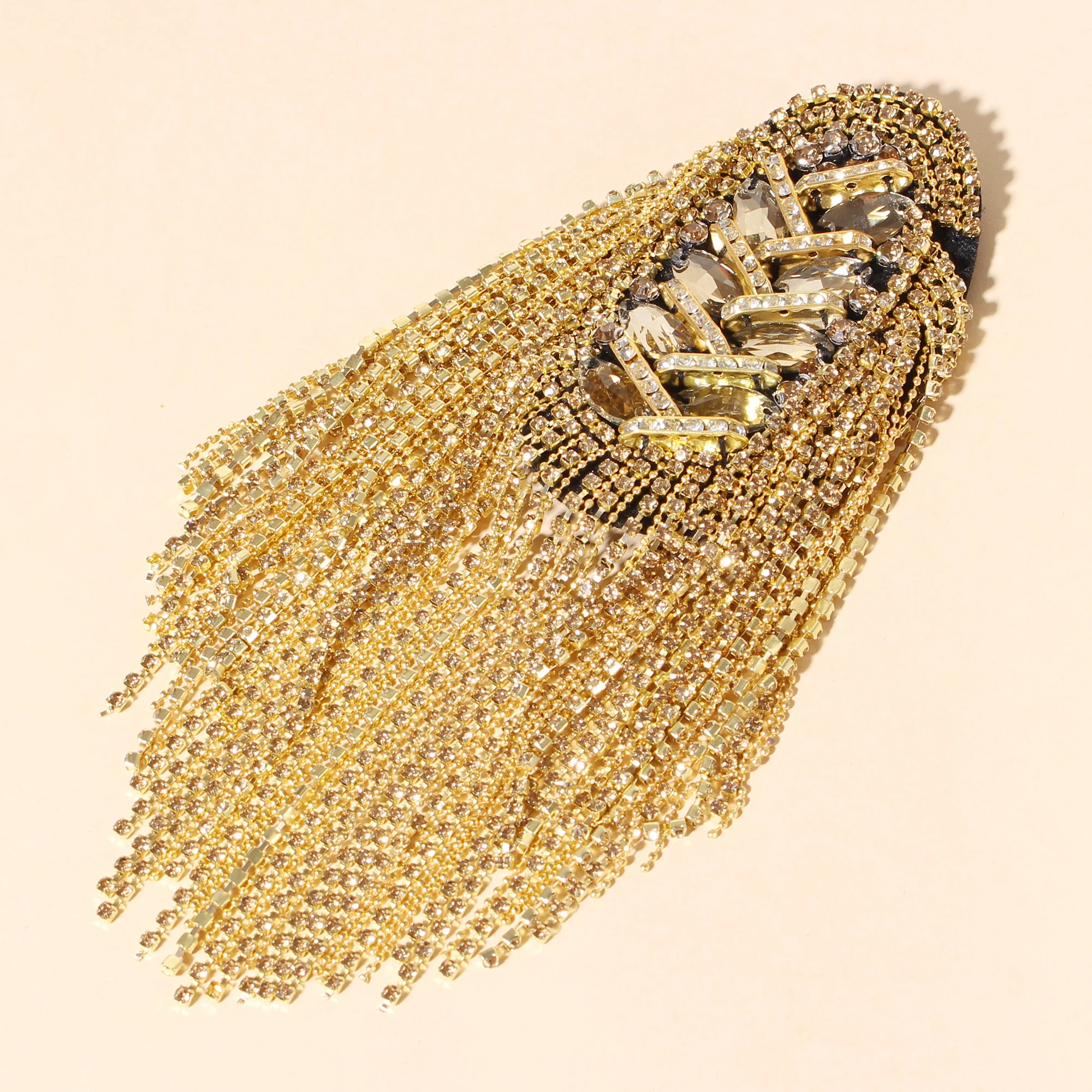 Tassel Rhinestones Epaulettes Ornate Clothing Accessories Brooch Shoulder Tassel Dazzling Tassel Shoulder Epaulettes For Party