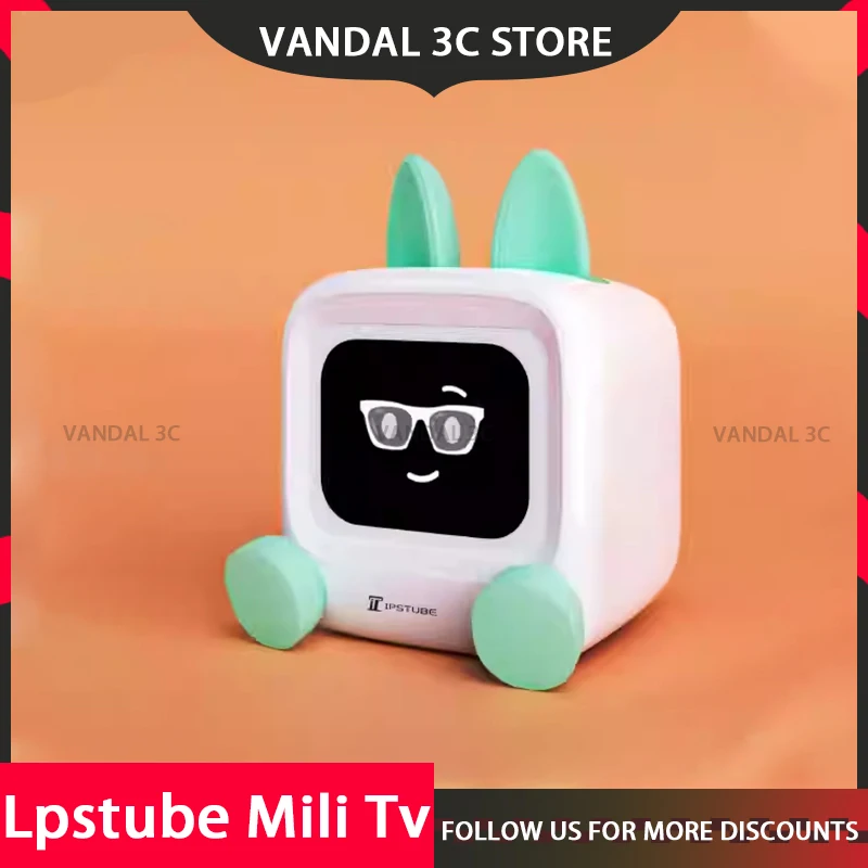 Lpstube Mili Tv Robot Electronic Pet Multiple Functions Mini Robots Cute Robot Accessories Desktop Decoration Customize Gifts