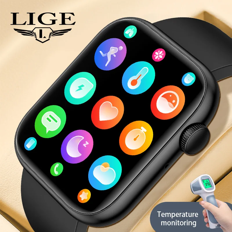 LIGE Smart Watch Men Calories Sports Fitness Tracker Body Temperature Health Monitor Watch Man Bluetooth Call Smartwatch Women