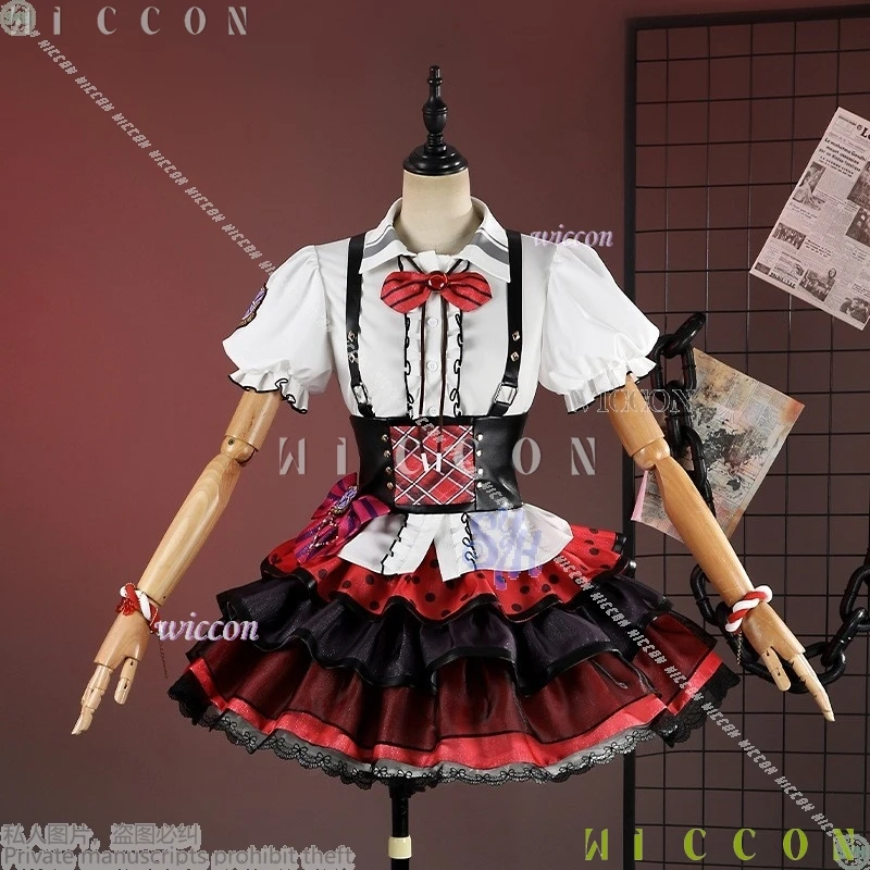 Mujer Maki Nishikino Cosplay Anime Game Lovelive Costume Bibi Group Kawaii Idol Red Cake Checkered Pattern Halloween Costumes Di