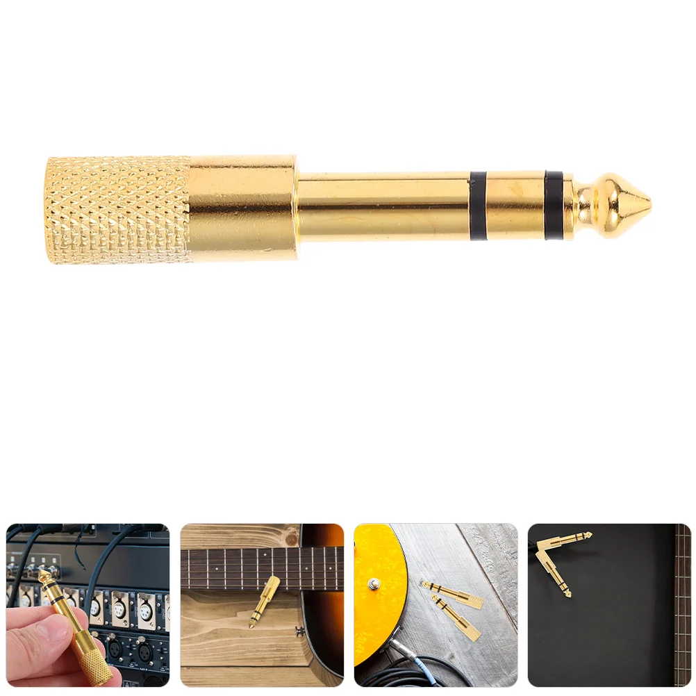 

4 Pcs Audio Adapter Stereo Gold Plated Head Converter Phone Jack Copper Headphone Plug Quarter Inch