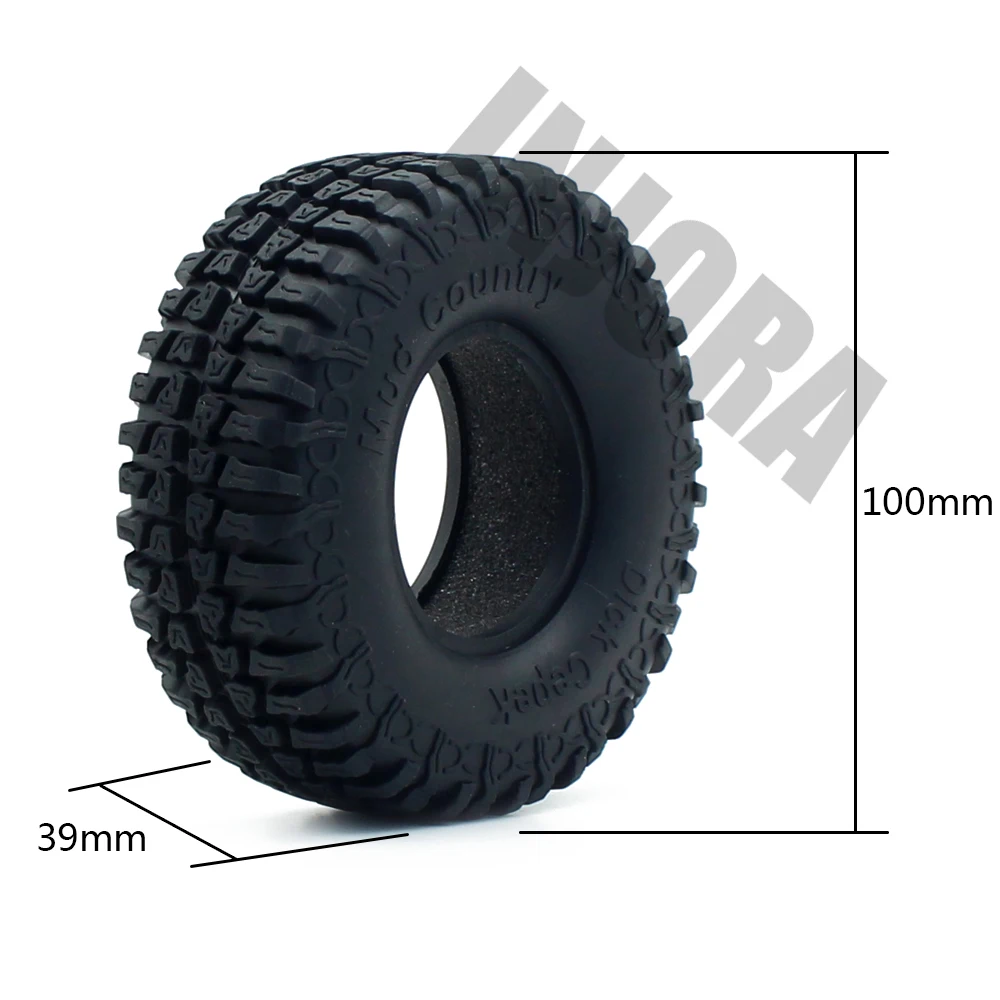 4PCS 1.9inch RC Car Rubber Wheel Tires 100*39 MM for 1:10 RC Crawler Axial SCX10 AXI03007 Tamiya CC01 D90