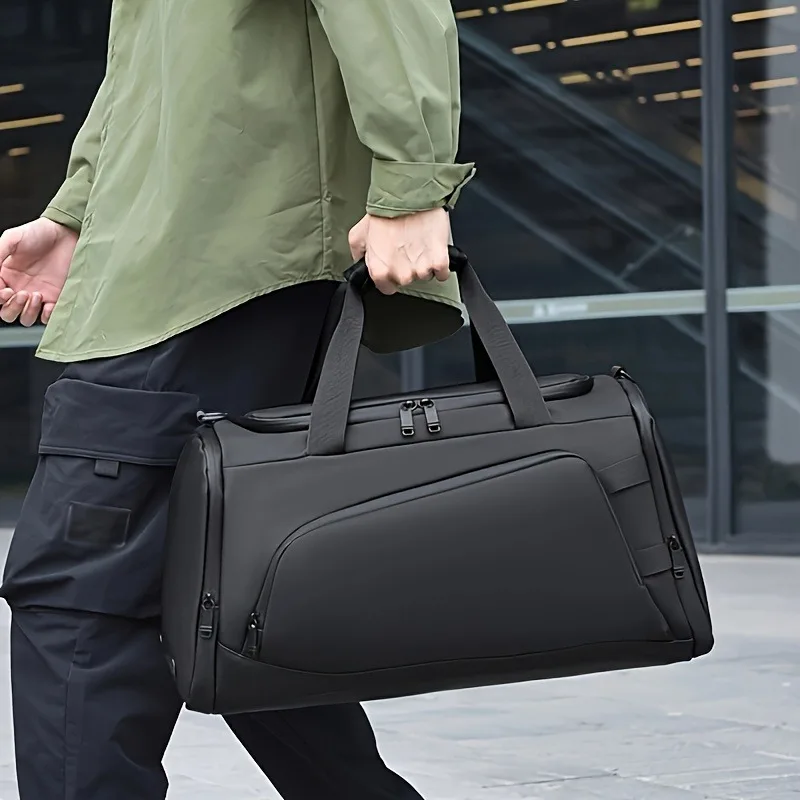 Men's Travel Duffels Bag with Independent Shoe Compartment Casual Sports Gym Bag Weekend Overnight Bag For University Students
