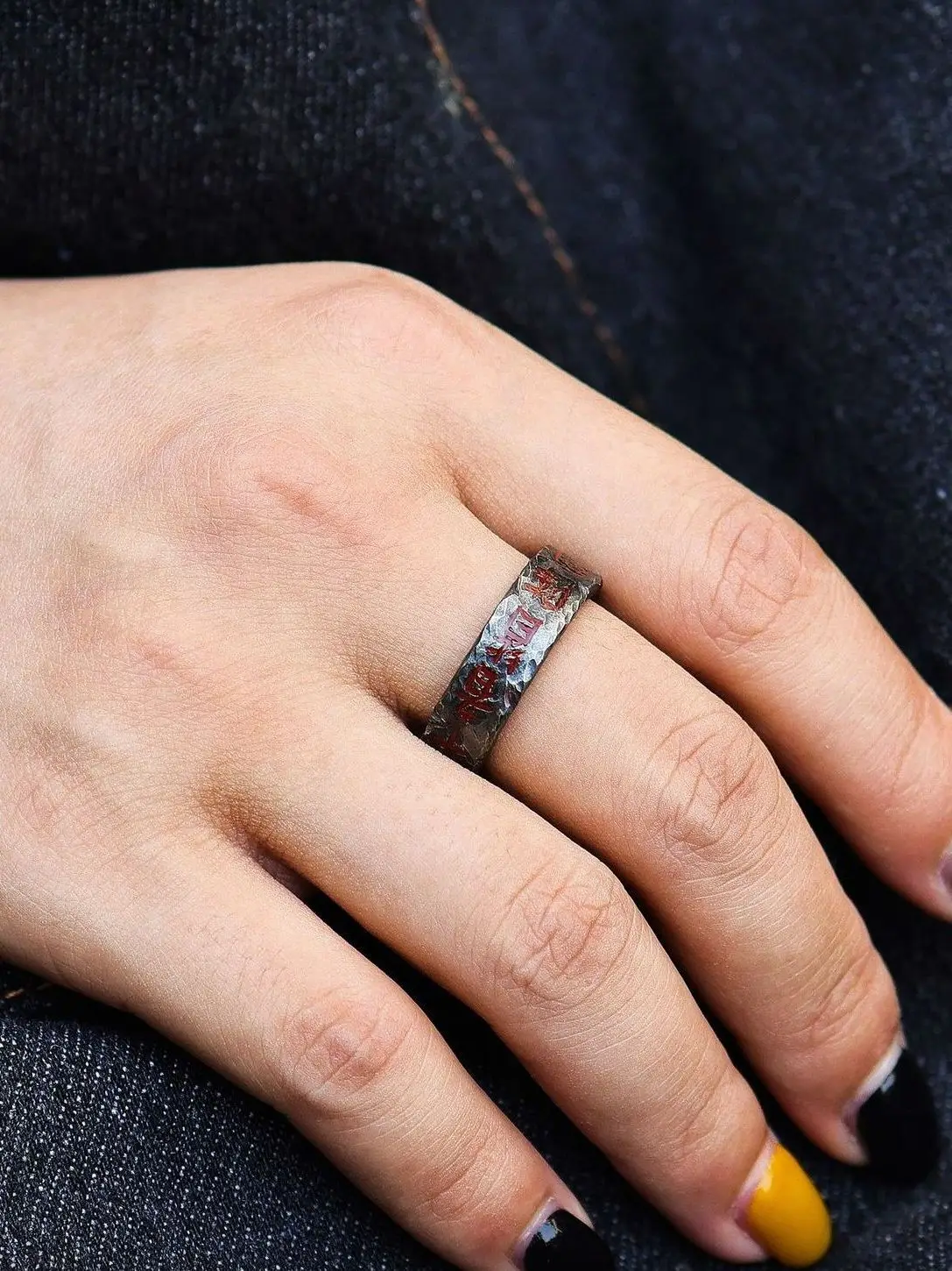 

Handmade WEIER Vintage Nine-Syllable Ring 925 Silver Style Unisex Daoist Open Finger Ring Fashionable Ethnic Jewelry
