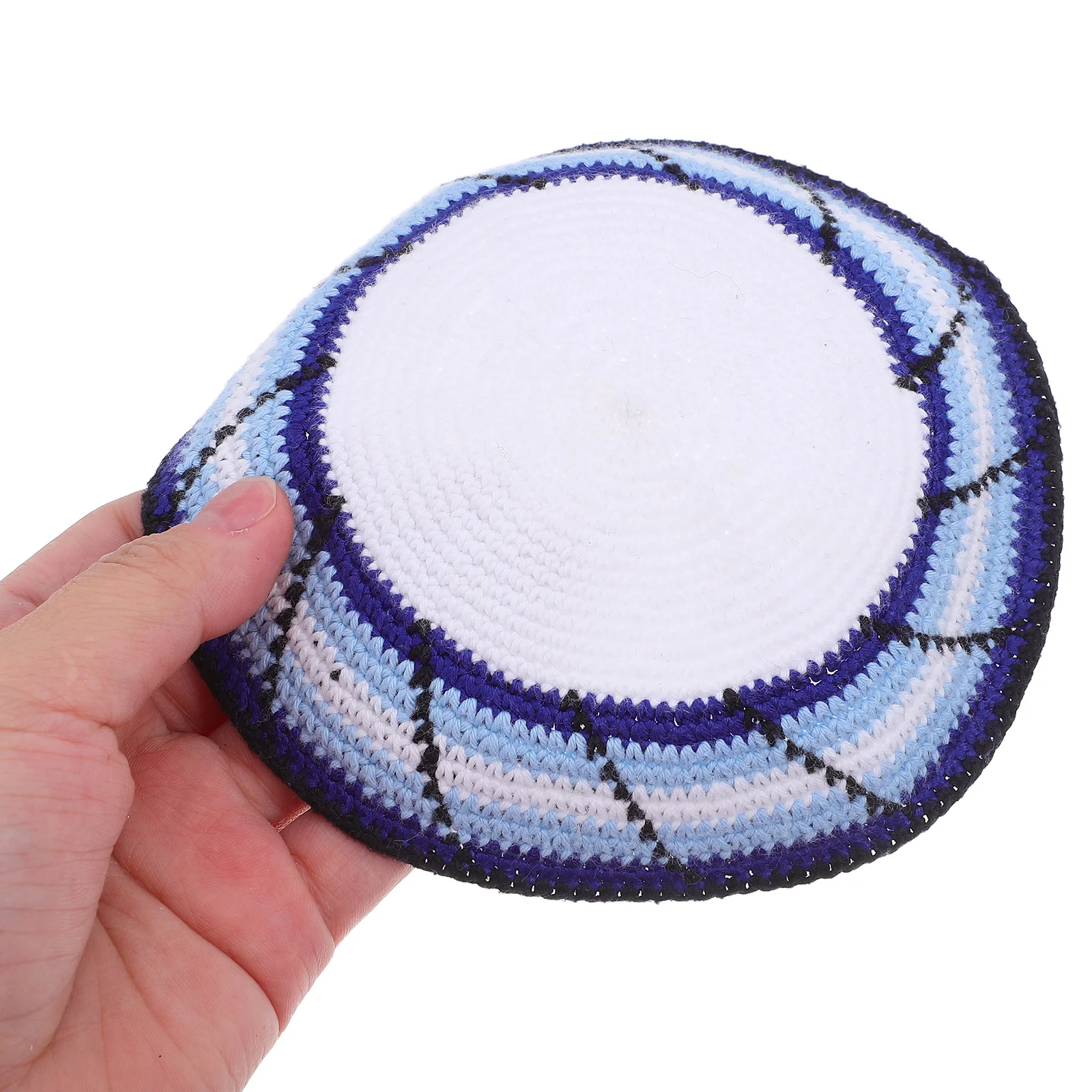 

Yemenite Kippah Hand-Knitted Jewish Skullcap Breathable Comfortable Yarmulke Daily Wear Ceremonies Knitted Skull Hat